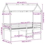 vidaXL Lit haut sans matelas 75x190 cm bois de pin massif