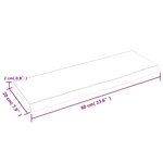 vidaXL Étagère murale marron clair 60x20x2 cm bois chêne massif traité
