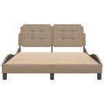 vidaXL Cadre de lit avec tête de lit Cappuccino 140x190 cm Similicuir