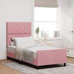 Cadre de lit vidaXL Rose 90x190 cm Velours
