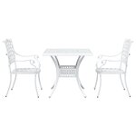 Ensemble Bistro de Jardin 3 Pièces vidaXL en Aluminium Blanc