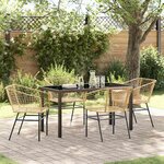 vidaXL Ensemble de salle à manger pour jardin 5 Pièces Marron polyrotin