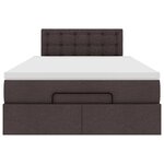 VidaXL Cadre de lit ottoman avec matelas marron foncé 120x190 cm tissu