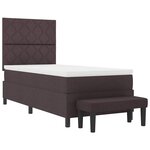 vidaXL Lit à ressorts avec matelas Marron foncé 90 x 190 cm tissu