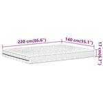 vidaXL Matelas en mousse blanc 140x220 cm dureté H2 H3