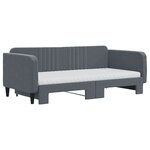 vidaXL Lit de jour avec gigogne et matelas gris foncé 90x190cm velours