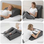 vidaXL Coussin pour les jambes Uni Gris 63 x 52 x 19 cm
