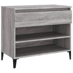 vidaXL Armoire à chaussures Sonoma gris 70x36x60 cm Bois d'ingénierie