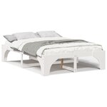 vidaXL Cadre de lit surélevé avec stockage Blanc Bois massif en pin