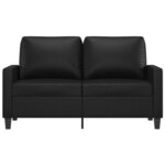vidaXL Canapé à 2 places Noir 120 cm Similicuir