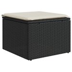 vidaXL Salon de jardin avec coussins 8 Pièces noir résine tressée acacia
