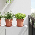 vidaXL Pot à fleurs rond 6 Pièces Rouge brique Ø 17 x 14 cm Plastique