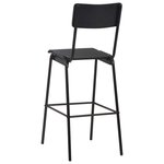 vidaXL Chaises de bar lot de 2 noir contreplaqué solide et acier