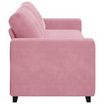 vidaXL Sofa 3 places avec coussin Rose Velours