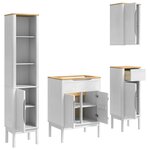 vidaXL Ensemble de mobilier de salle de bain FLORO 4 Pièces Blanc