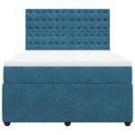 vidaXL Sommier à lattes de lit et matelas bleu 140x200 cm velours