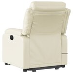 vidaXL Fauteuil inclinable de massage Crème Similicuir