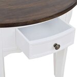 vidaXL Table console avec tiroir et dessus de table marron Demi-ronde