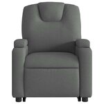 vidaXL Fauteuil inclinable de massage électrique Gris foncé Tissu