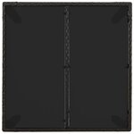 vidaXL Table de jardin dessus en verre Noir 90x90x75 cm Résine tressée