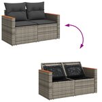 Ensemble de 14 Pièces de Canapés de Jardin avec Coussins Gris Rattan Poly Acacia