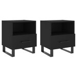 vidaXL Tables de chevet 2 Pièces noir 40x35x47 5 cm bois d’ingénierie