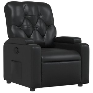 vidaXL Fauteuil inclinable Noir Similicuir