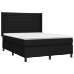 vidaXL Sommier à lattes de lit matelas et LED Noir 140x190 cm Tissu