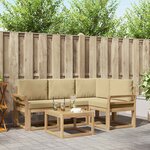 vidaXL Ensemble de canapés d'extérieur 5 pc Blanc et Beige