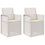 vidaXL Chaises de jardin salle à manger 2 pc Blanc et crème PP