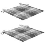 vidaXL Chaises de jardin avec coussins lot de 2 Acacia solide et acier