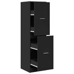 vidaXL Armoire d'apothicaire noir 40x41x144 5 cm bois d'ingénierie