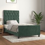 vidaXL Cadre de lit sans matelas vert foncé 80x200 cm velours
