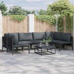 vidaXL Ensemble de canapé de jardin 7 Pièces Anthracite Acier