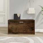 vidaXL Banc à chaussures Chêne fumé 80x24x45 cm Bois d'ingénierie