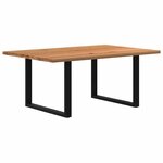vidaXL Table à manger marron clair bois de chêne massif rectangulaire