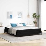 vidaXL Lit à ressorts avec matelas Noir 180 x 200 cm tissu