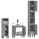 vidaXL Ensemble de meubles de salle de bain 3 Pièces Sonoma gris