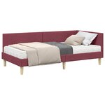 vidaXL Cadre de lit d'angle avec matelas 2 pc Bordeaux 80 x 200 cm