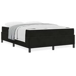 vidaXL Cadre de lit Noir et blanc et noir 140 x 190 cm Velours