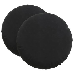 vidaXL Coussins de siège 2 Pièces Noir Ø80 x 29 cm Velours