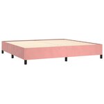 vidaXL Sommier à lattes de lit avec matelas Rose 200x200 cm Velours
