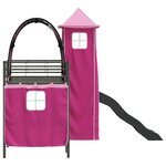 vidaXL Cadre de lit superposé pour enfants Noir et rose 75 x 190 cm
