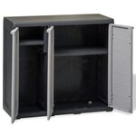 vidaXL Armoire de rangement de jardin avec 2 étagères Noir et gris