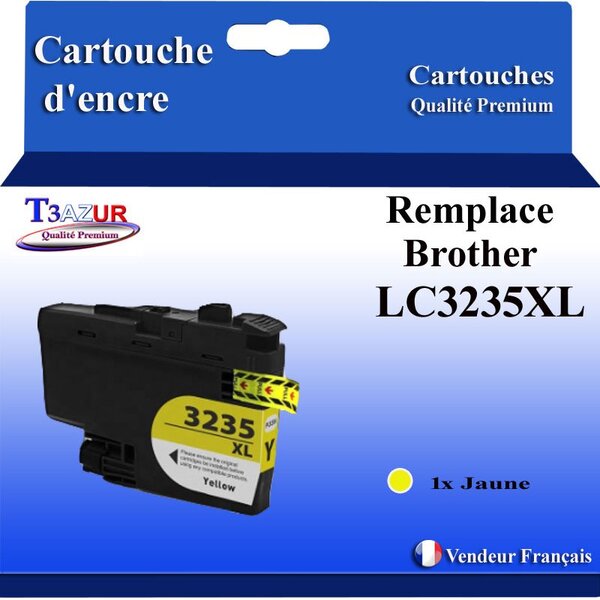 T3AZUR- Cartouche compatible avec Brother LC3235 XL Jaune pour Brother DCP-J1100DW  MFC-J1300DW