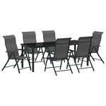 vidaXL Ensemble de salle à manger pour jardin 7 Pièces Gris