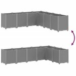 vidaXL Jardinière gris clair 160x160x53 cm polypropylène