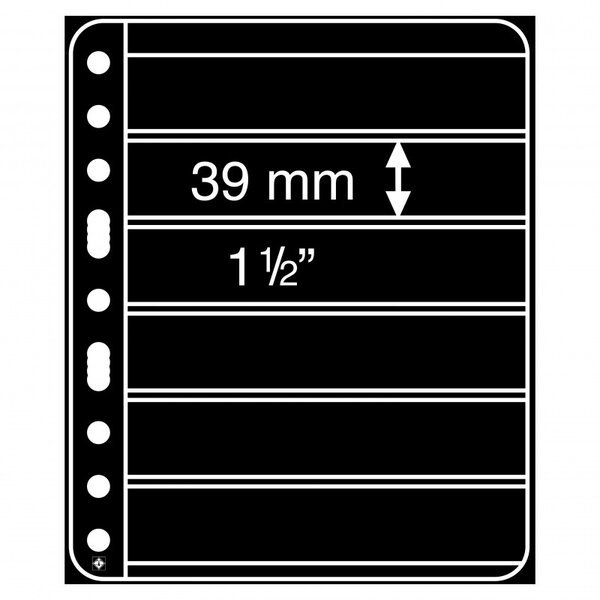 Feuilles extra rigide Vario-Plus Leuchtturm à 6 bandes noires.