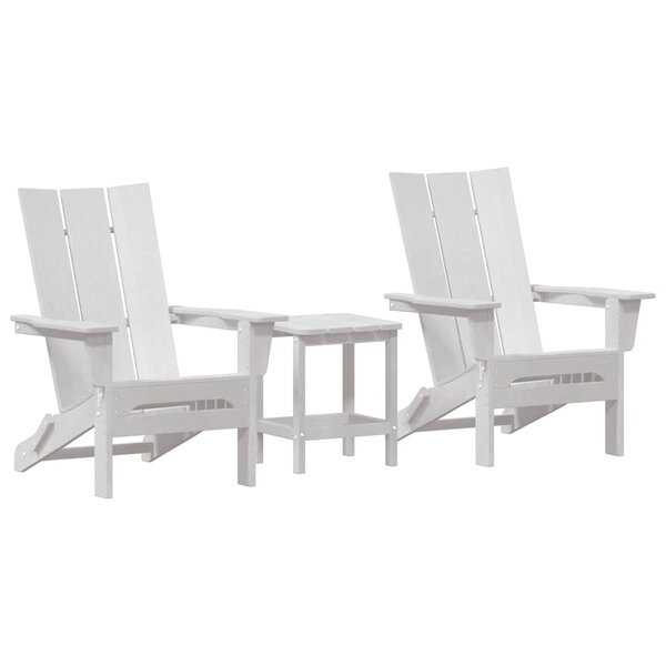 vidaXL Chaise de jardin 3 Pièces Blanc 80.5 x 74.5 x 92 cm Polyéthylène
