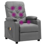 vidaXL Fauteuil de massage électrique Gris Similicuir